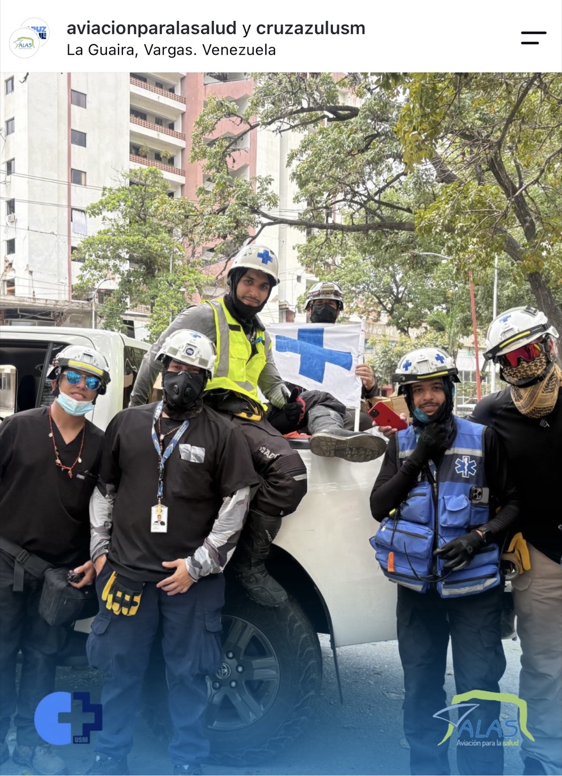 Equipo de Cruz Azul USM preparado para labores de respuesta y apoyo
